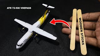 build airplane model from wooden sticks  ATR 72500 Voepass [upl. by Breger959]