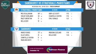 Sandhurst CC 1st XI Women v StrathdaleMaristians 1st XI Women [upl. by Pinebrook939]