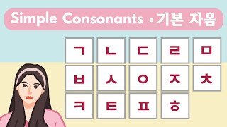 Master the Korean Alphabet Simple Consonants  Learn Hangul Basics [upl. by Nauquf723]