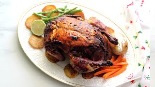 Stuffed Roast Chicken  Spiced Chicken Roast  Indian Style [upl. by Aimet54]