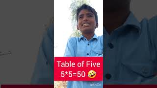 Table of 5 Funny student funny education ytshorts [upl. by Yessac]