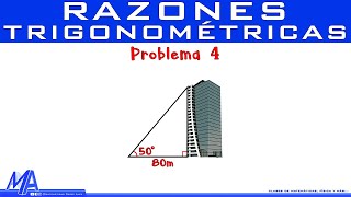 Razones trigonométricas  Solución de problemas  Ejemplo 4 [upl. by Amilah]