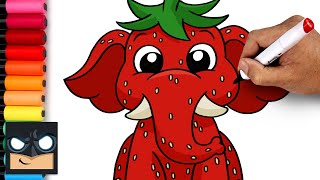 How To Draw Strawberry Elephant [upl. by Libys72]