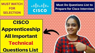 Cisco IdeathonApprenticeship Important Technical QuestionsMy IMP question list for cisco interview [upl. by Hniht]