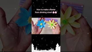 Short  How to make a flower from drinking straw [upl. by Cummine]