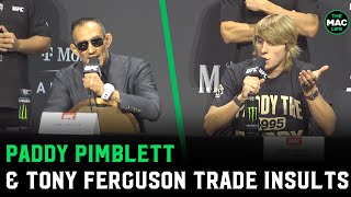 Paddy Pimblett and Tony Ferguson argue “You look like an 8 year oldquot [upl. by Tome220]