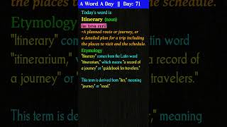 quotItineraryquot  Meaning Etymology Usage  English Word Meaning vocabulary improvevocabulary [upl. by Irvin]