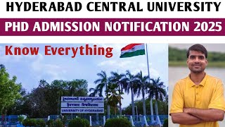 HCU PHD Admission Notification 2025  Selection process  Important Dates  see Details [upl. by Ytirev]