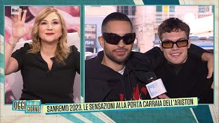 Sanremo 2023 le sensazioni di Blanco e Mahmood dallAriston  Oggi è un altro giorno 07022023 [upl. by Aonian]