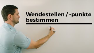 WendestellenWendepunkte bestimmen Teil 1  Mathe by Daniel Jung [upl. by Aynav]