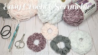 EASY CROCHET DIY Scrunchie  BEGINNER TUTORIAL [upl. by Elisabet]