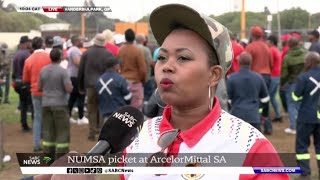 NUMSA members picket outside ArcelorMittal offices [upl. by Carnay]