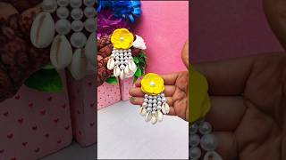 Handmade earrings for haldi💛😍 trending earrings diy ektascreativity youtubeshorts handmade [upl. by Shum]