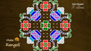 Festive Special Bhogi Kundalu With 16x6 Dots  Pongal Pots Kolam  Sankranthi Muggulu  Make Rangoli [upl. by Eerahs351]