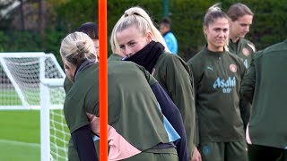 Manchester City train ahead of Barcelona Womens Champions League clash [upl. by Avahc199]