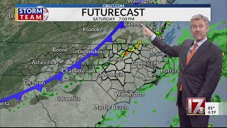 Central NC Weekend Forecast Wes Hohenstein CBS 17 [upl. by Assenej]