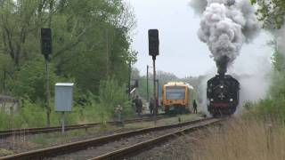 91 134 von Schwerin nach Zarrentin 852010 Dampflok  Eisenbahn  Steam Train [upl. by Anihtyc]