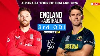 🔴Live ENG vs AUS • 3rd ODI • Australia tour of England 2024  England vs Australia  Cricket Live [upl. by Abisha]