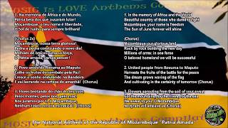 Mozambique National Anthem with music vocal and lyrics Portuguese wEnglish Transl FULL VERSION [upl. by Avehs]