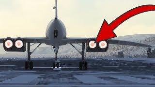 AFTERBURNER TAKEOFF and Landing by a Concorde  Flying it in Greenland [upl. by Enerod]