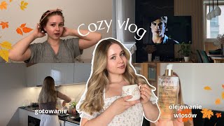 Cozy vlog 🧸🍂  domowe gotowanie olejowanie włosów fale na wałek ♥ [upl. by Charley]