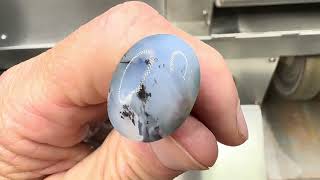 Slabbing and Cabbing Dendritic Opal [upl. by Nospmas407]