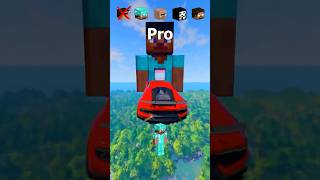 NOOB vs PRO vs VILLAGER vs HACKER vs HEROBRINE Car Jump Challenge 😂 🚗 shorts beamngdrive [upl. by Heringer767]