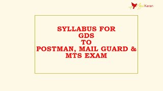 Syllabus for GDS to MTS PostmanMail Guard Exam [upl. by Fitzhugh]