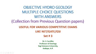 Obj Hydro Geology MCQ 3 [upl. by Asirret]