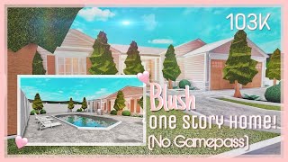 ROBLOX  Bloxburg 103k Blush No Gamepass Family Home  Tour  Speedbuild  Screenies [upl. by Cristiona]