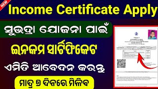 How To Apply Income Certificate In Online  Income Certificate Apply Online For Subhadra Yojana [upl. by Araem223]