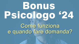 Bonus Psicologo 2024 al via le domande INPS [upl. by Suiddaht523]