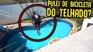 PULEI DE BICICLETA DO TELHADO NA PISCINA   REZENDE EVIL [upl. by Berton]