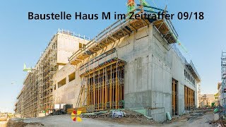 Neubau Haus M im Städtischen Klinikum Karlsruhe September 2018 im Zeitraffer [upl. by Anilos]