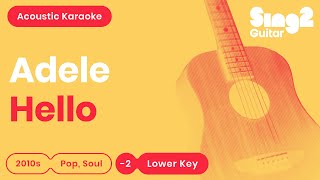 Adele  Hello Lower Key Acoustic Karaoke [upl. by Htebaras]