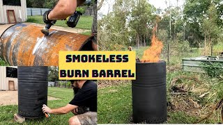 Smokeless Burn Barrel UPDATE diy gardening project [upl. by Enomyar729]