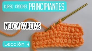 Crochet para principiantes punto media vareta o medio punto alto [upl. by Nylicaj]