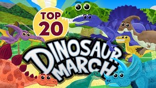 Dinosaur March  Top 20 Popular Dinosaurs for Children  Learn different Dinosaurs [upl. by Ahsenauj869]