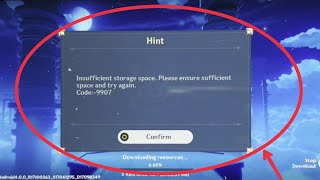 Genshin Impact Fix Insufficient storage space Please ensure sufficient space and try again code 9907 [upl. by Fuld]