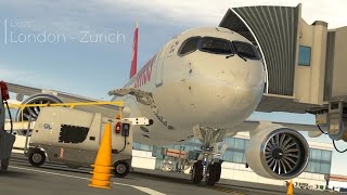 Infinite Flight  London LHR  Zurich ZRH  Swiss A220300 [upl. by Adeehsar]