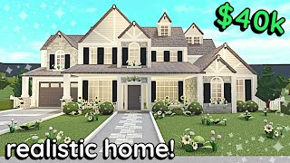 40k Spring Realistic Bloxburg House Build 2 Story Exterior Tutorial [upl. by Bogey]