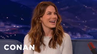 Michelle Monaghans PotFilled Poker Invite  CONAN on TBS [upl. by Afihtan]