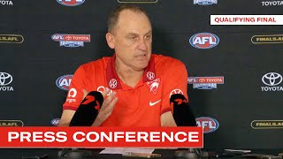 PostMatch Press Conference John Longmire Qualifying Final [upl. by Notak]