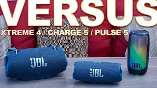 JBL Xtreme 4 Vs JBL Charge 5 amp JBL Pulse 5 [upl. by Henryk]