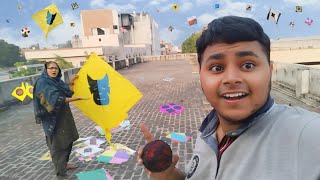 Kite Looting On RoofTop 😱 Big Kite Punch Market Tod Diya [upl. by Nessa]