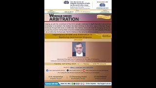 Live Webinar on Importance of ADR and Arbitration in Resolving Commercial Disputes [upl. by Adihsaar889]