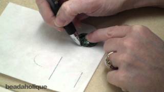 How to Glue a Cabochon onto Lacys Stiff Stuff for Bead Embroidery [upl. by Biddie]