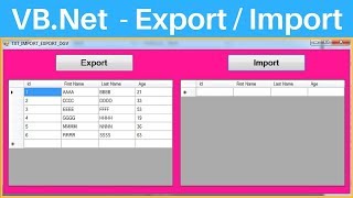 VBNET  How To Import And Export Datagridview To Text File Using VBNet  With Source Code [upl. by Gutow732]