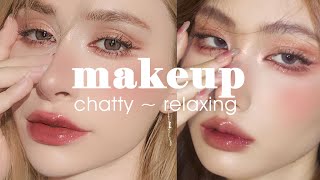 DOUYIN MAKEUP 💄 like a pro  on white girl features  chatty amp relaxing [upl. by Noryv]