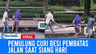 Viral Pemulung Curi Besi Pembatas Jalan Saat Siang Hari Ditangkap Polsek Koja Bikin Resah Tetangga [upl. by Johppah]